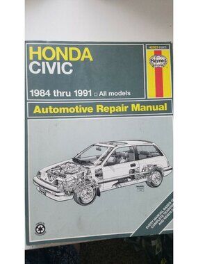 Book 1984 - 1991  Haynes Honda Civic All Models Automotive Repair Manual
